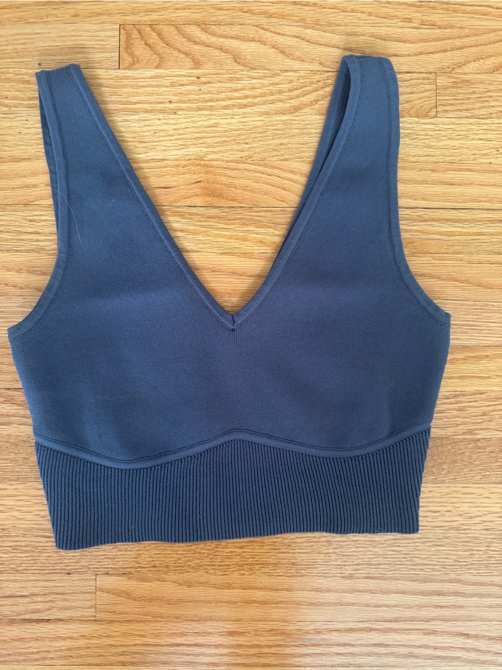 La Hearts Navy Blue grey Ribbed tank